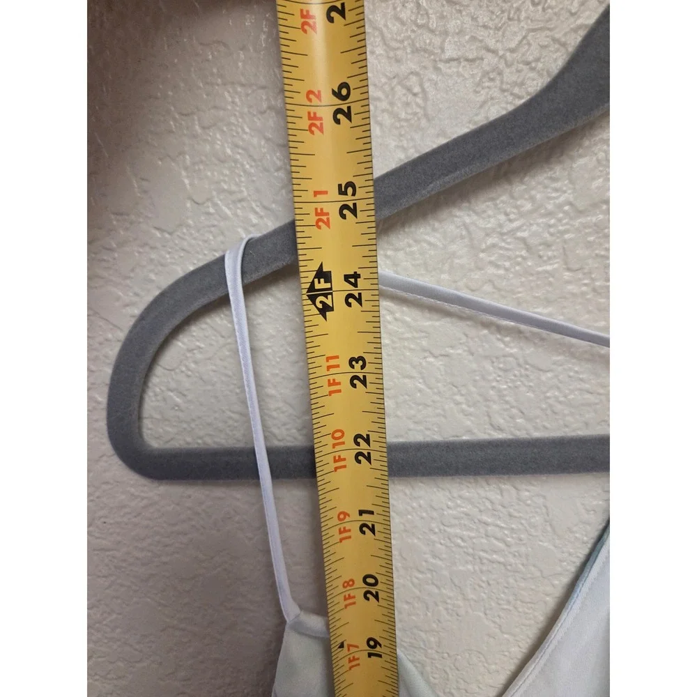 Express Womens Cami Top, Sleeveless, Marble‎ Print, Cowl Neck, White Blue Green - Picture 6 of 6